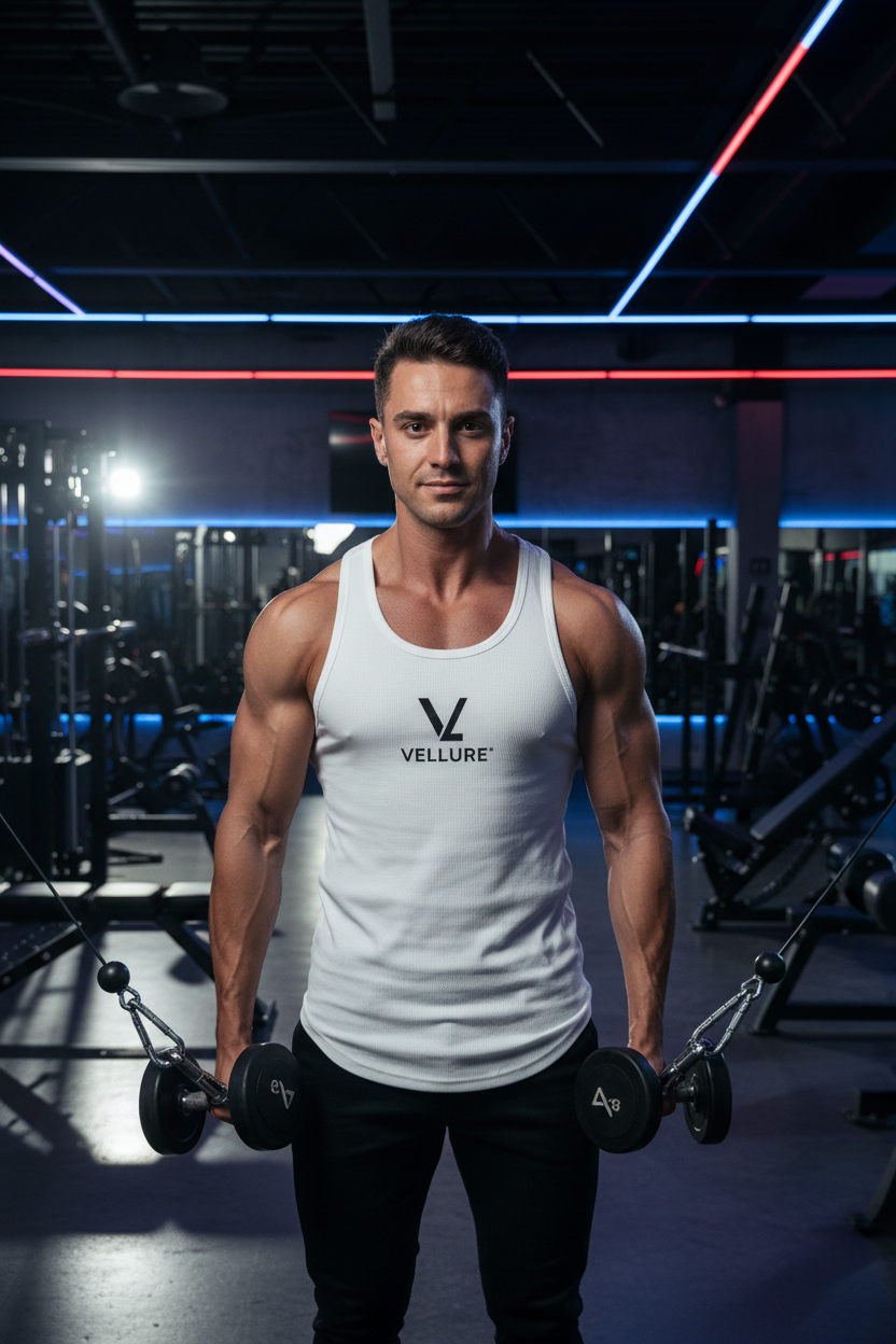 White Men's Essential Performance Tank Top