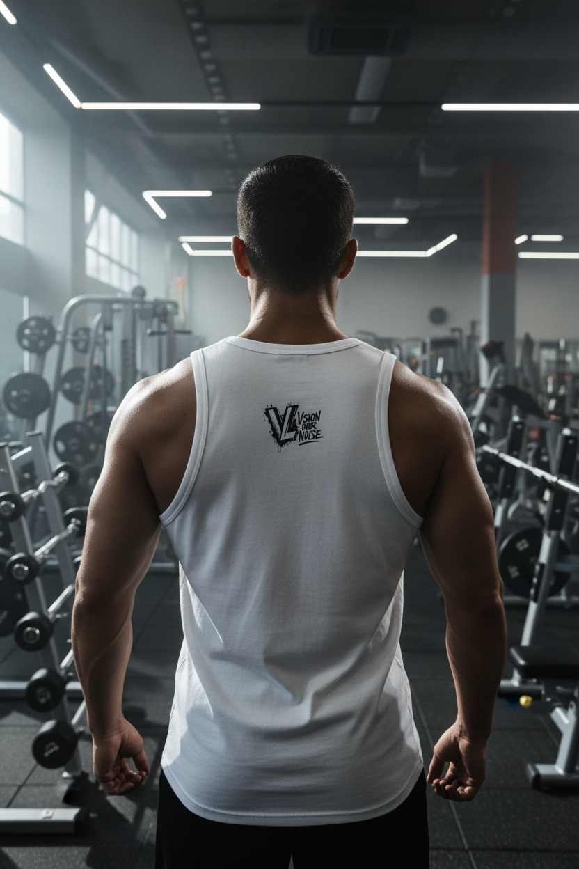 White Men's Essential Performance Tank Top