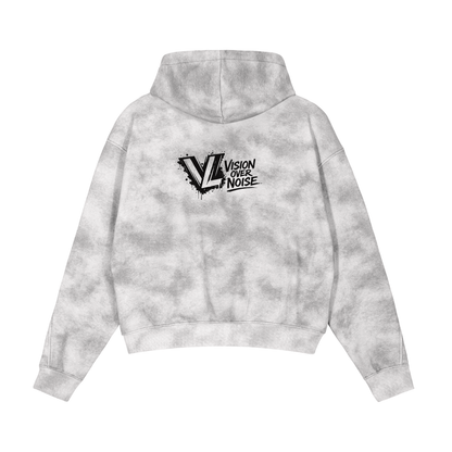 Dirty Washed Zip-Up Fleece Hoodie