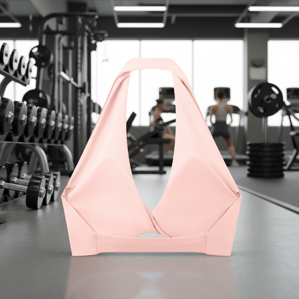 Women's Pleated Halter Sports Bra – 4 Colours