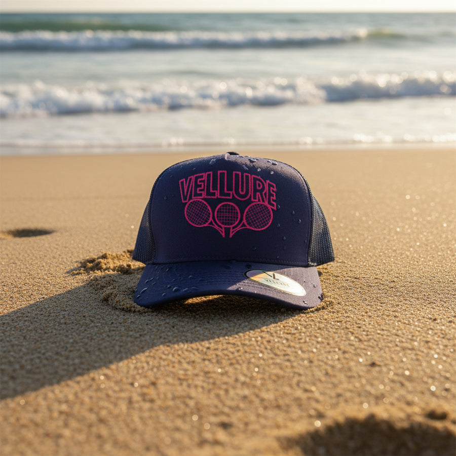 Vellure Limited Edit Pink Logo Trucker Cap
