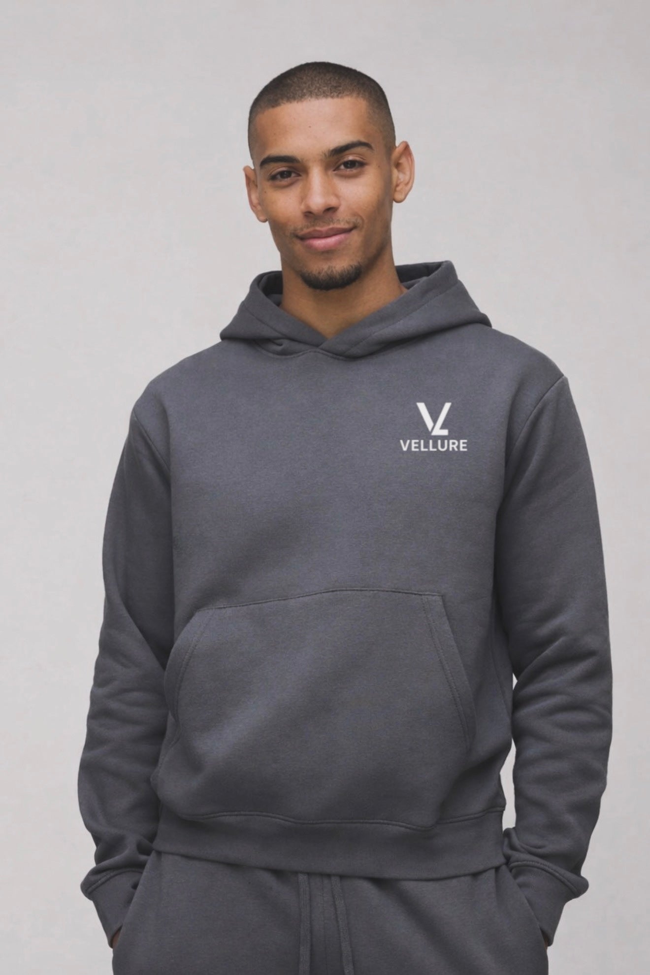 Charcoal knitted Hooded Tracksuit