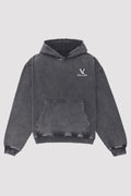 500gsm Signatire Hoodie  - Grey Acid Wash