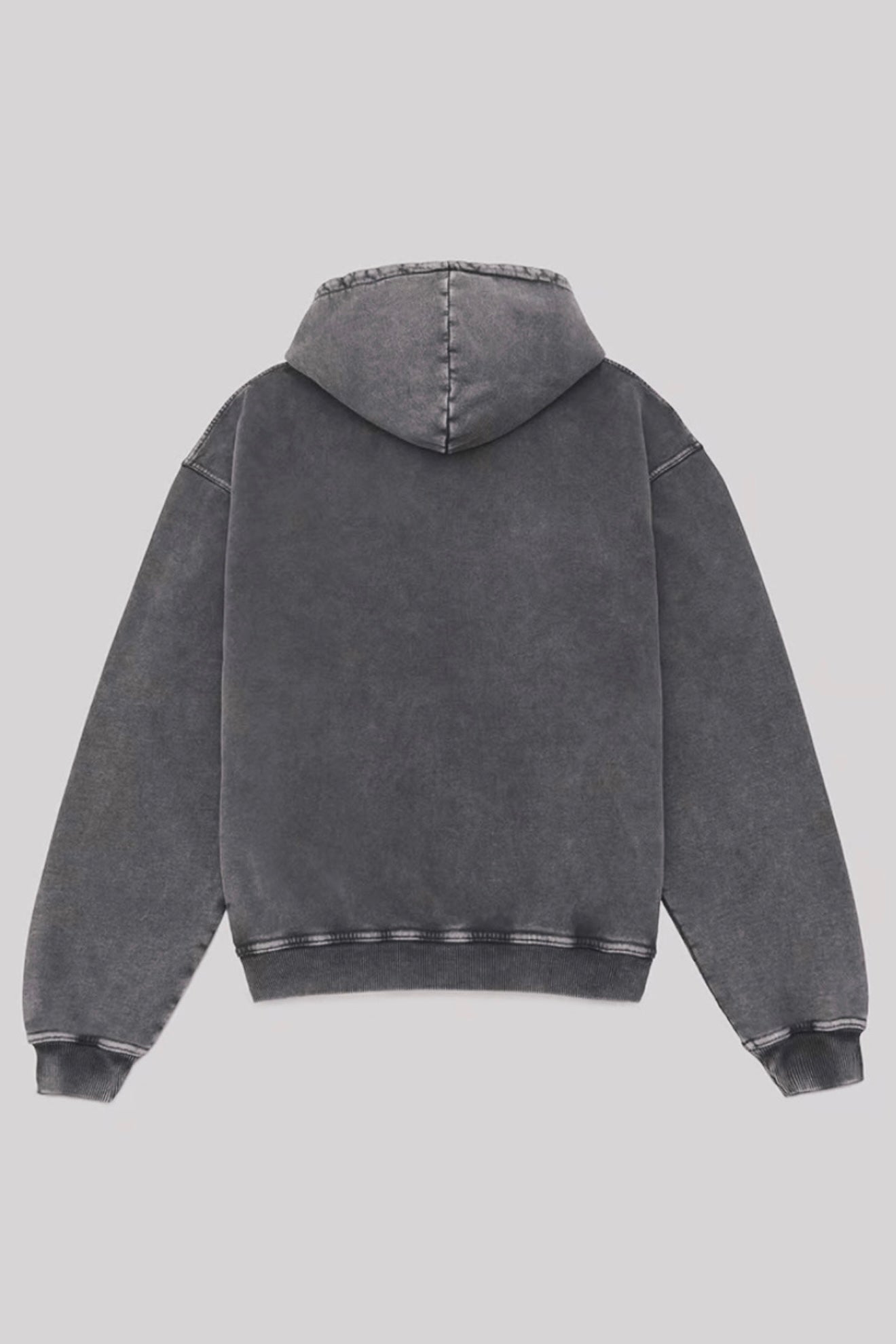 500gsm Signatire Hoodie  - Grey Acid Wash