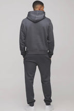 Charcoal knitted Hooded Tracksuit