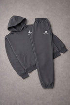 Charcoal knitted Hooded Tracksuit