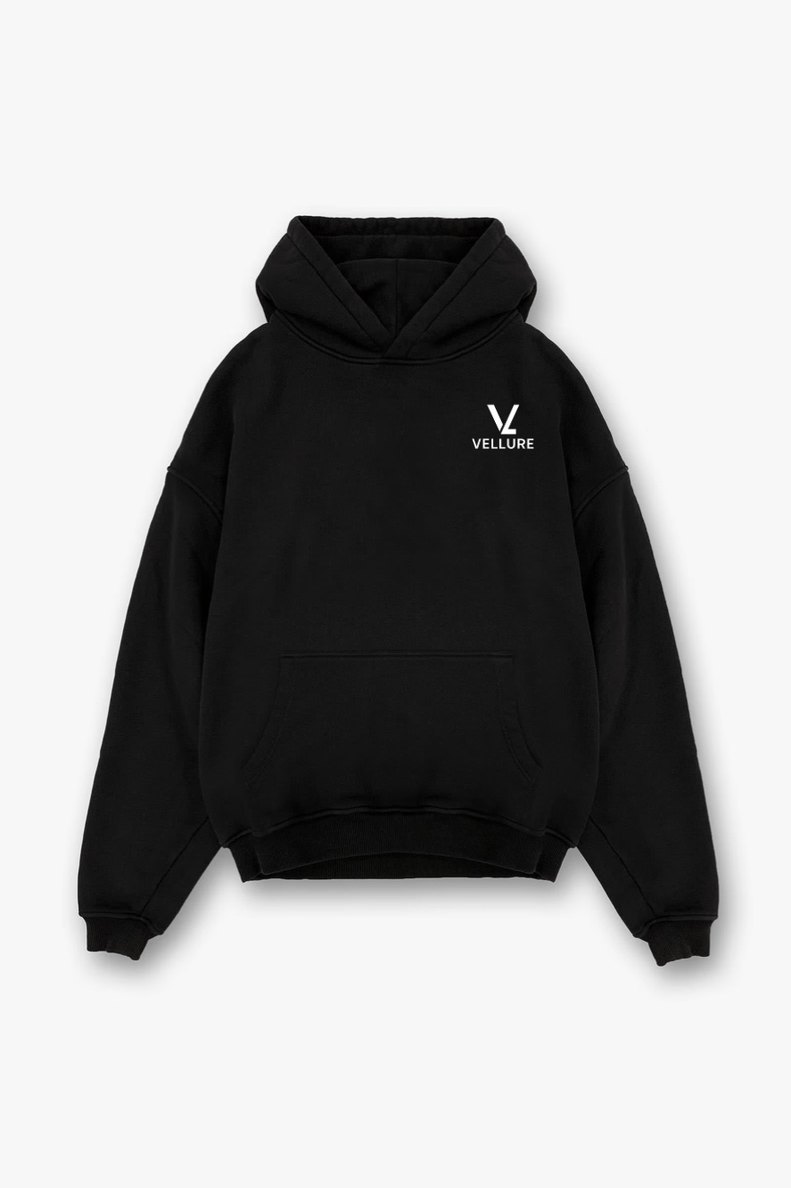 Black 500GSM Heavyweight Cotton Hoodie