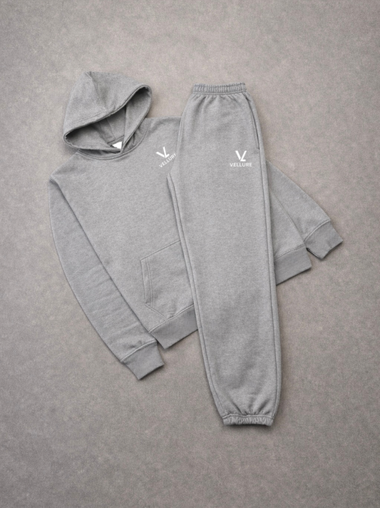 Knitted Grey Hooded Tracksuit