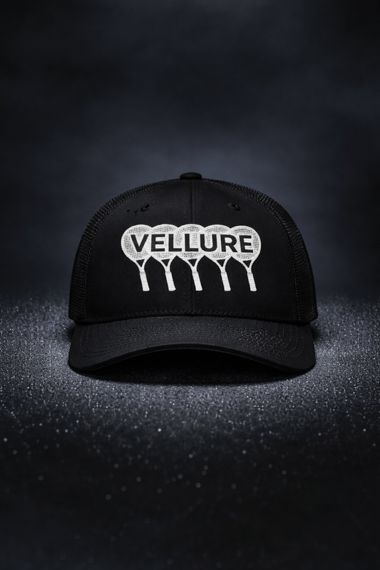 Vellure Trucker Cap - Tennis Style Black