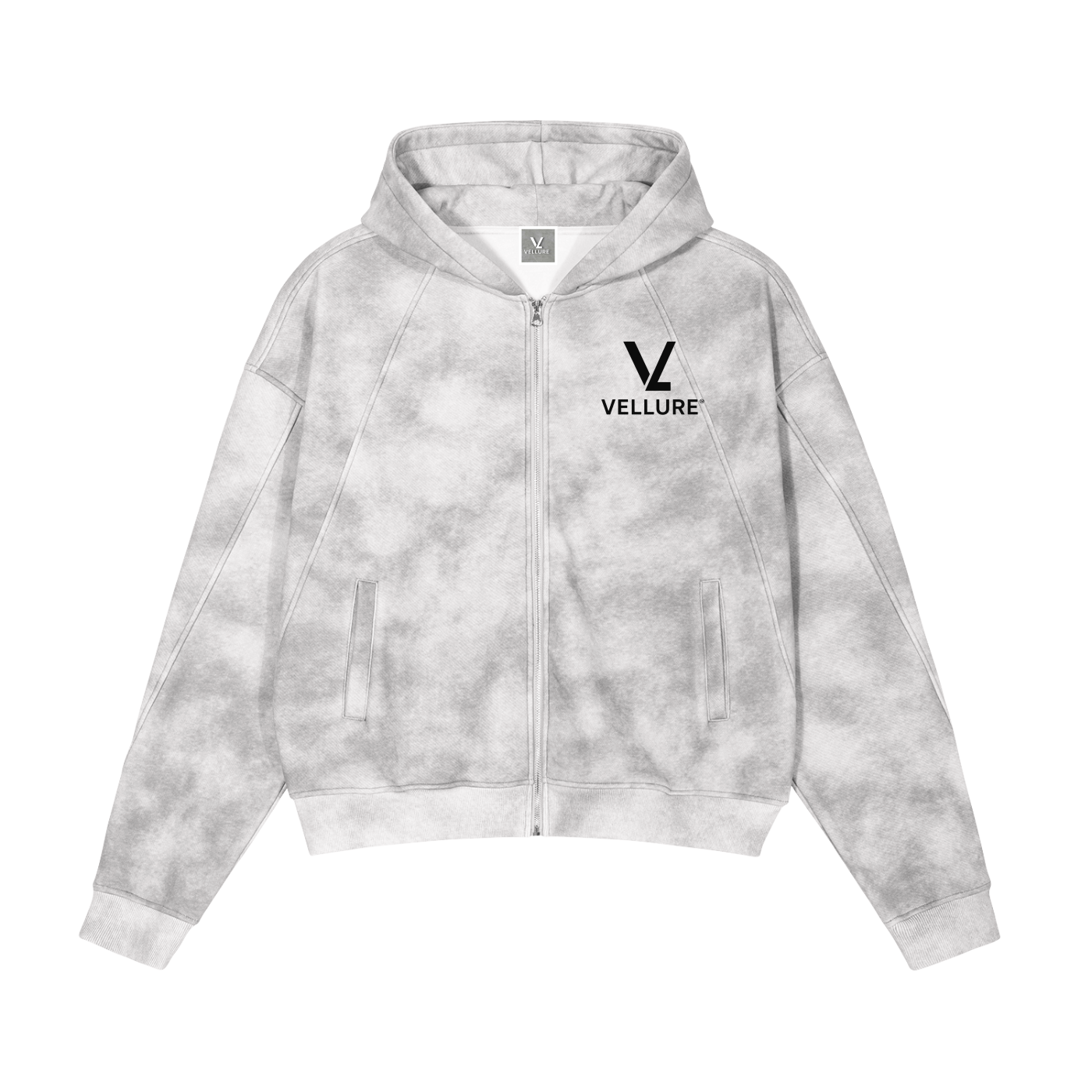 Dirty Washed Zip-Up Fleece Hoodie