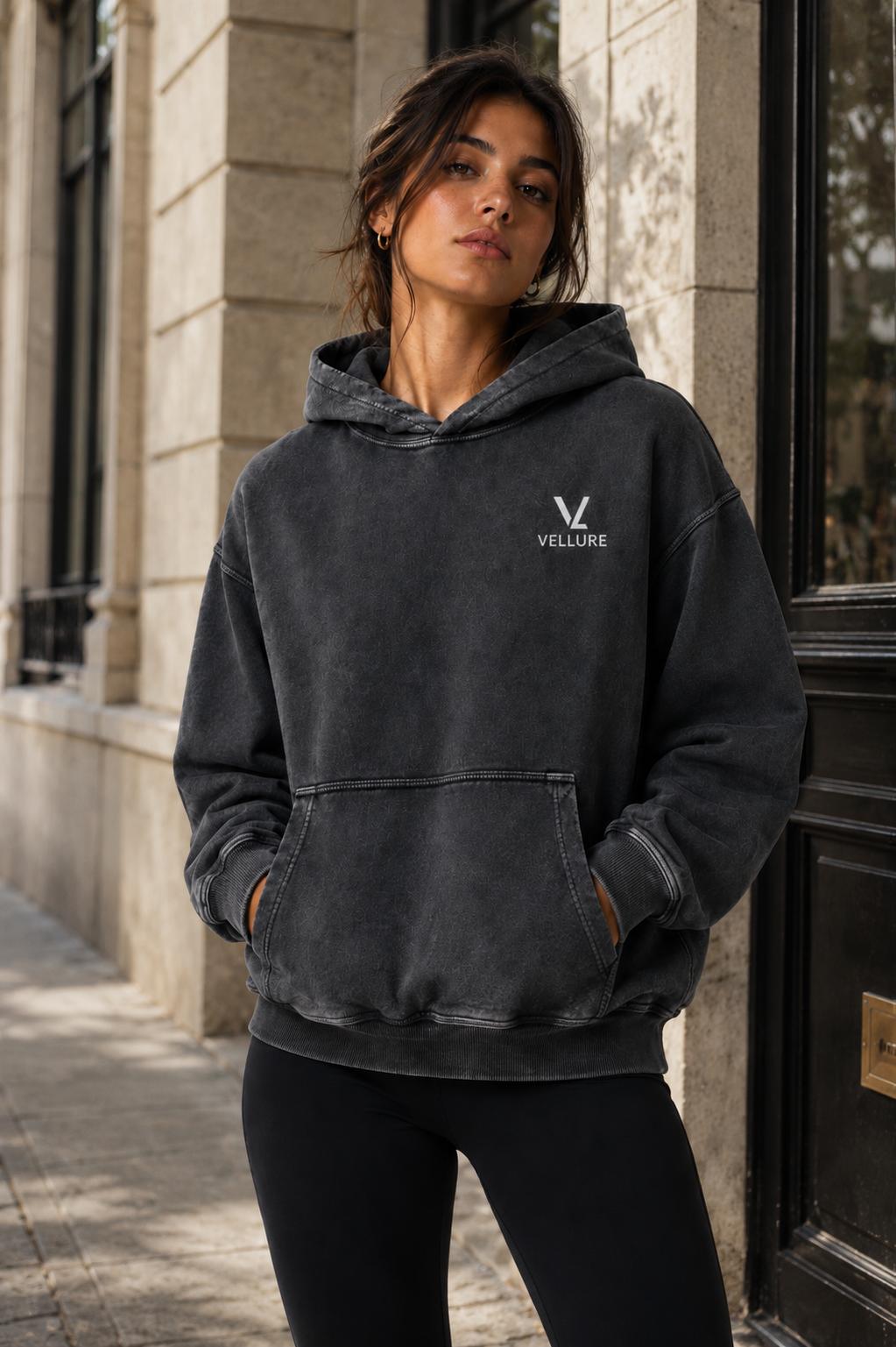 Grey Acid-Wash 500GSM Signature Hoodie – Limited Edition