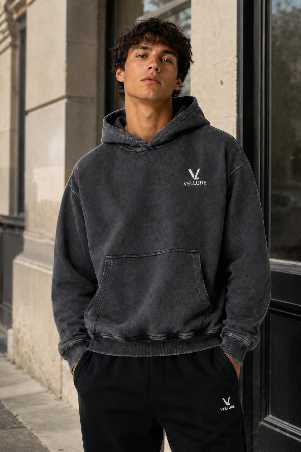 Grey Acid-Wash 500GSM Signature Hoodie – Limited Edition