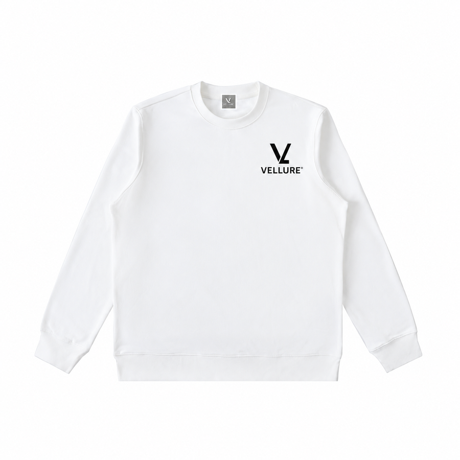 Beige Essential Heavyweight Crewneck Sweatshirt on a plain white background