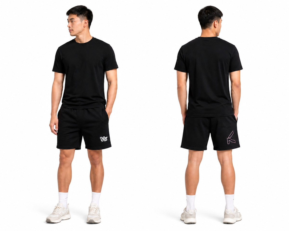 Black Cotton Fleece Shorts – End of Line