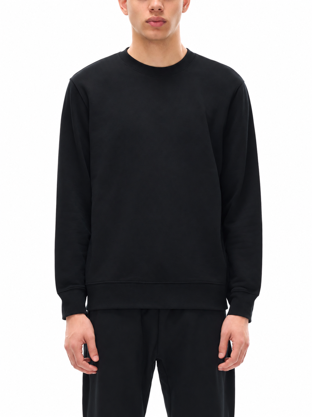 Black Essential Heavyweight Crewneck Sweatshirt