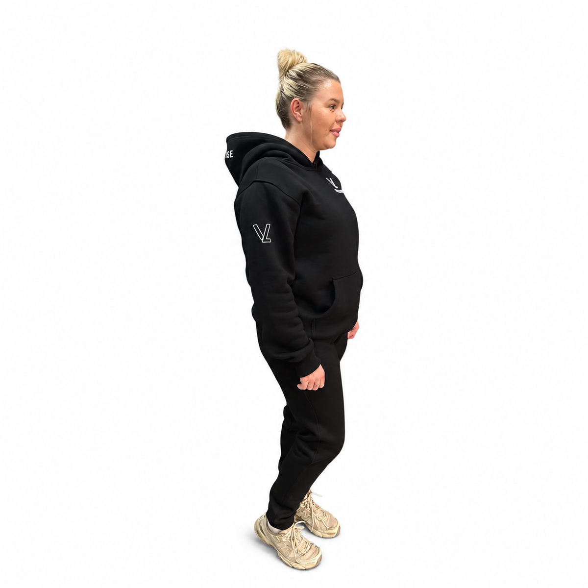 Black VELLURE Cotton Fleece Hooded Tracksuit V2