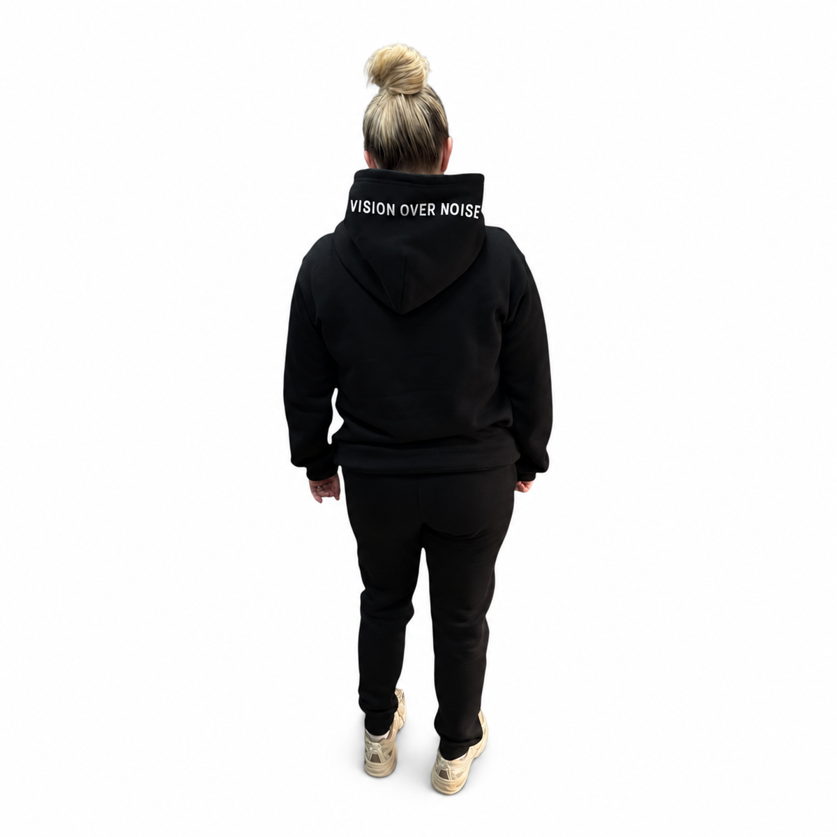 Black VELLURE Cotton Fleece Hooded Tracksuit V2