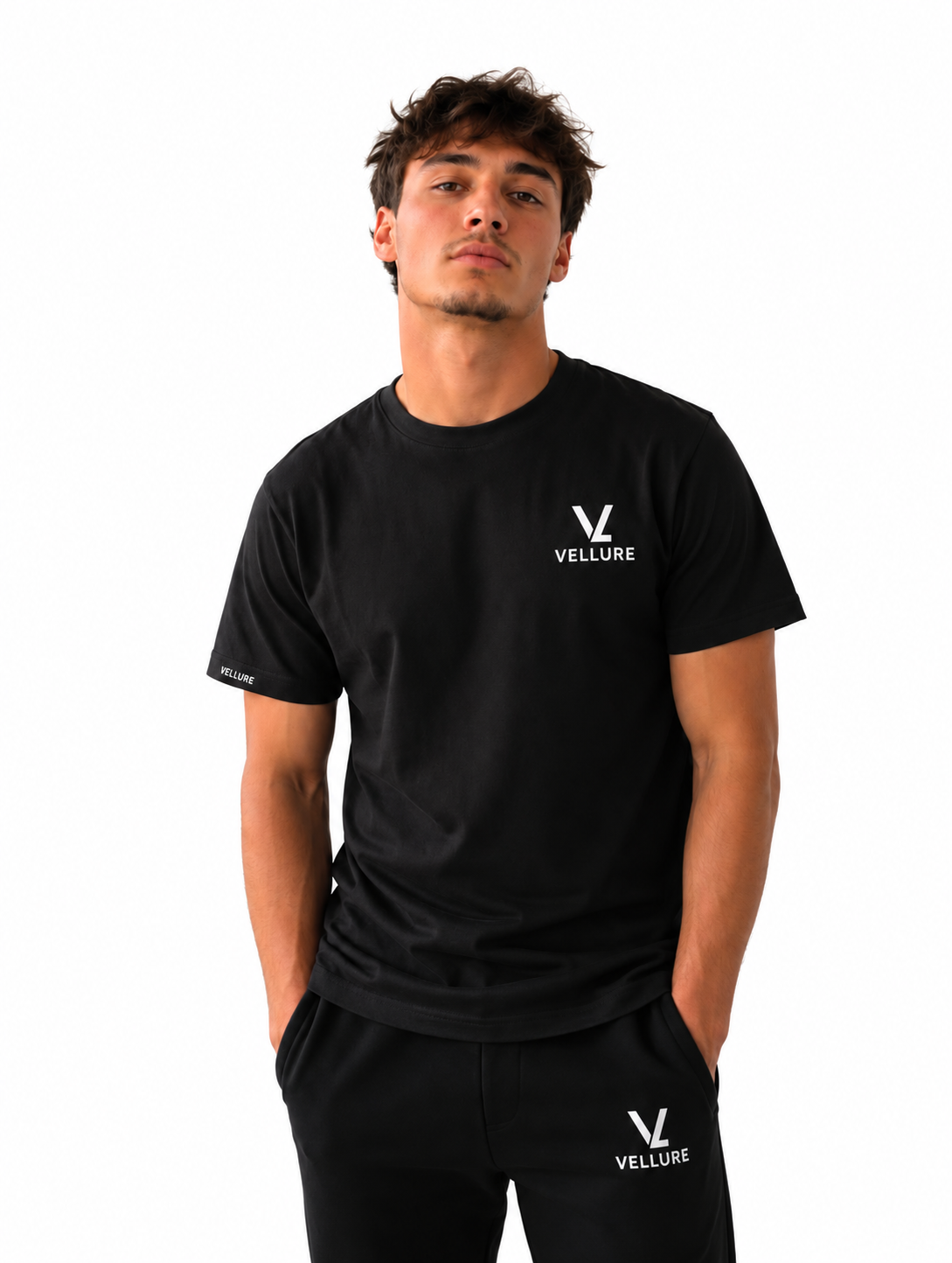 Black VELLURE Heavyweight Cotton T-Shirt