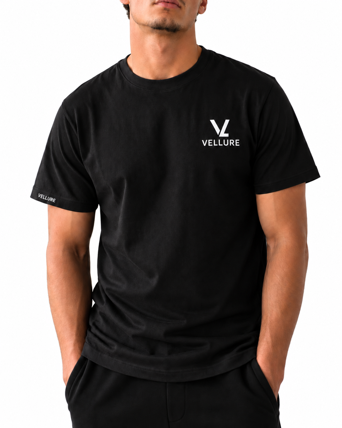 Black VELLURE Heavyweight Cotton T-Shirt