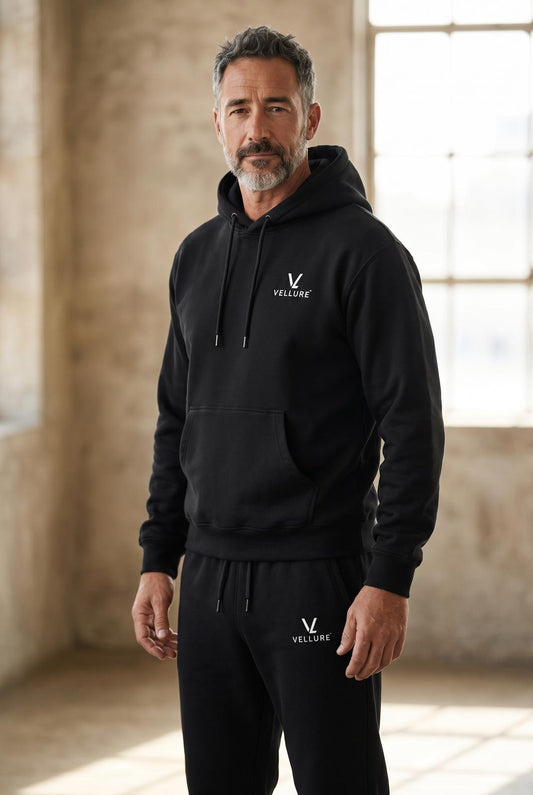 Black knitted Hooded Tracksuit