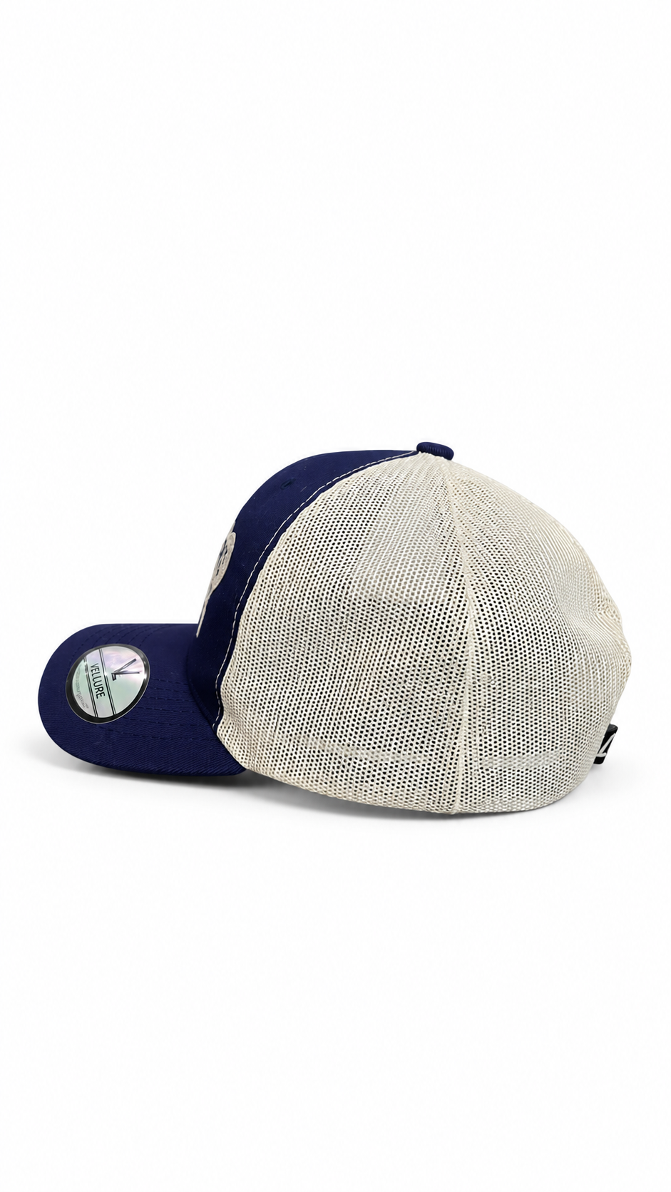 Blue & White VELLURE Signature Tennis Trucker Cap