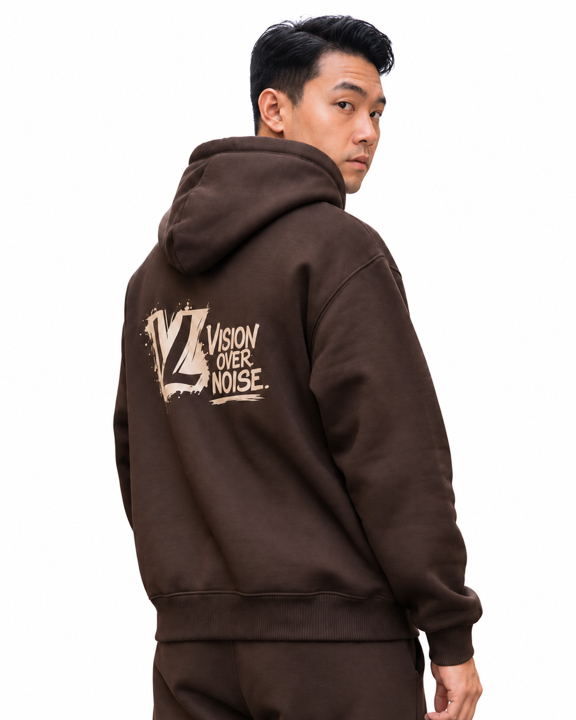 Brown Vision Over Noise Hoodie
