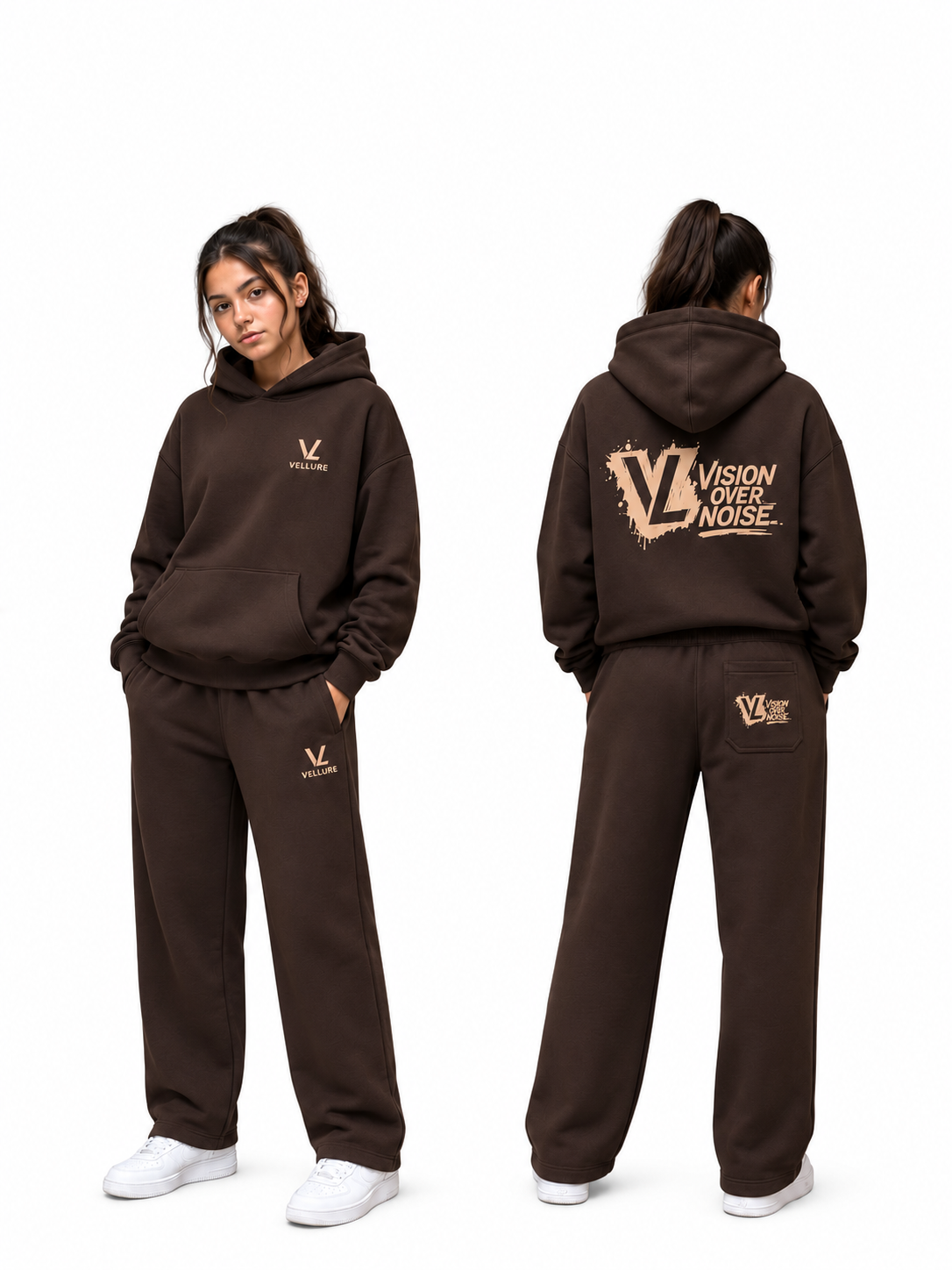 Brown Vision Over Noise Hoodie
