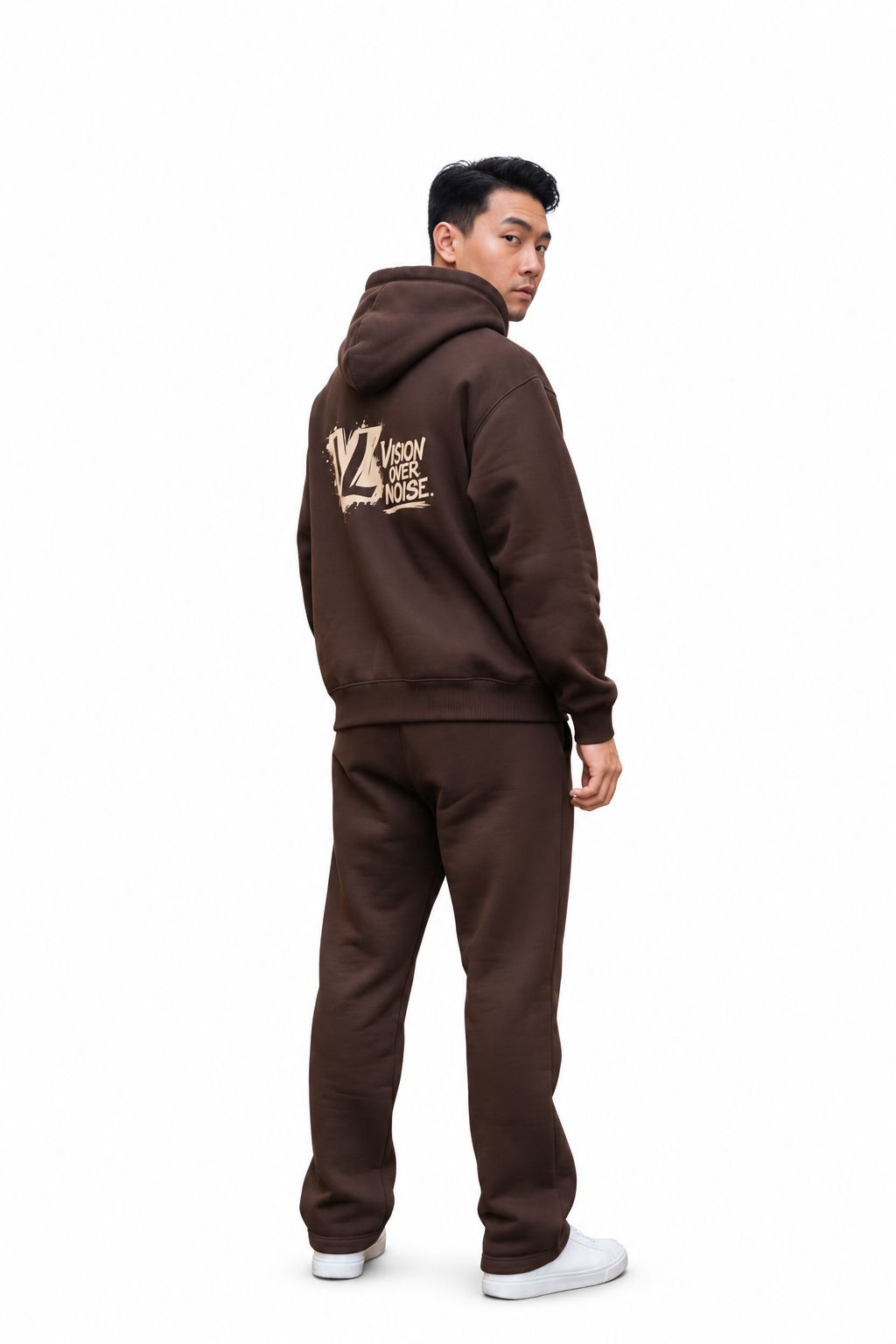 Brown Vision Over Noise Hooded Tracksuit