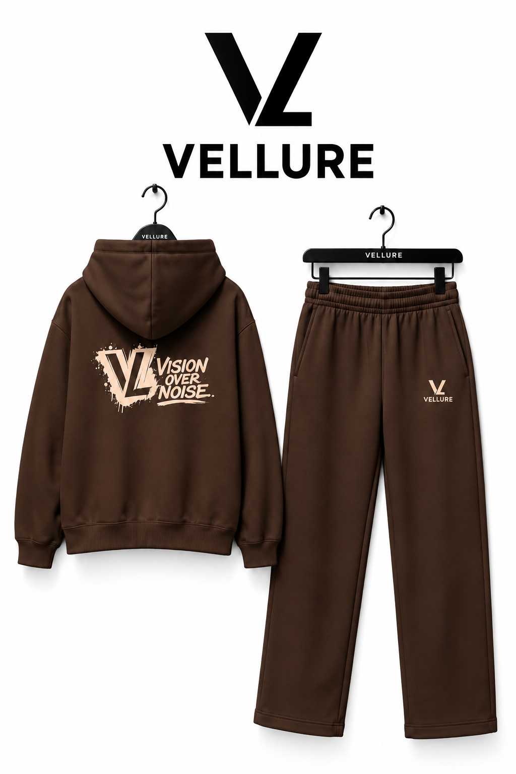 Brown Vision Over Noise Hooded Tracksuit