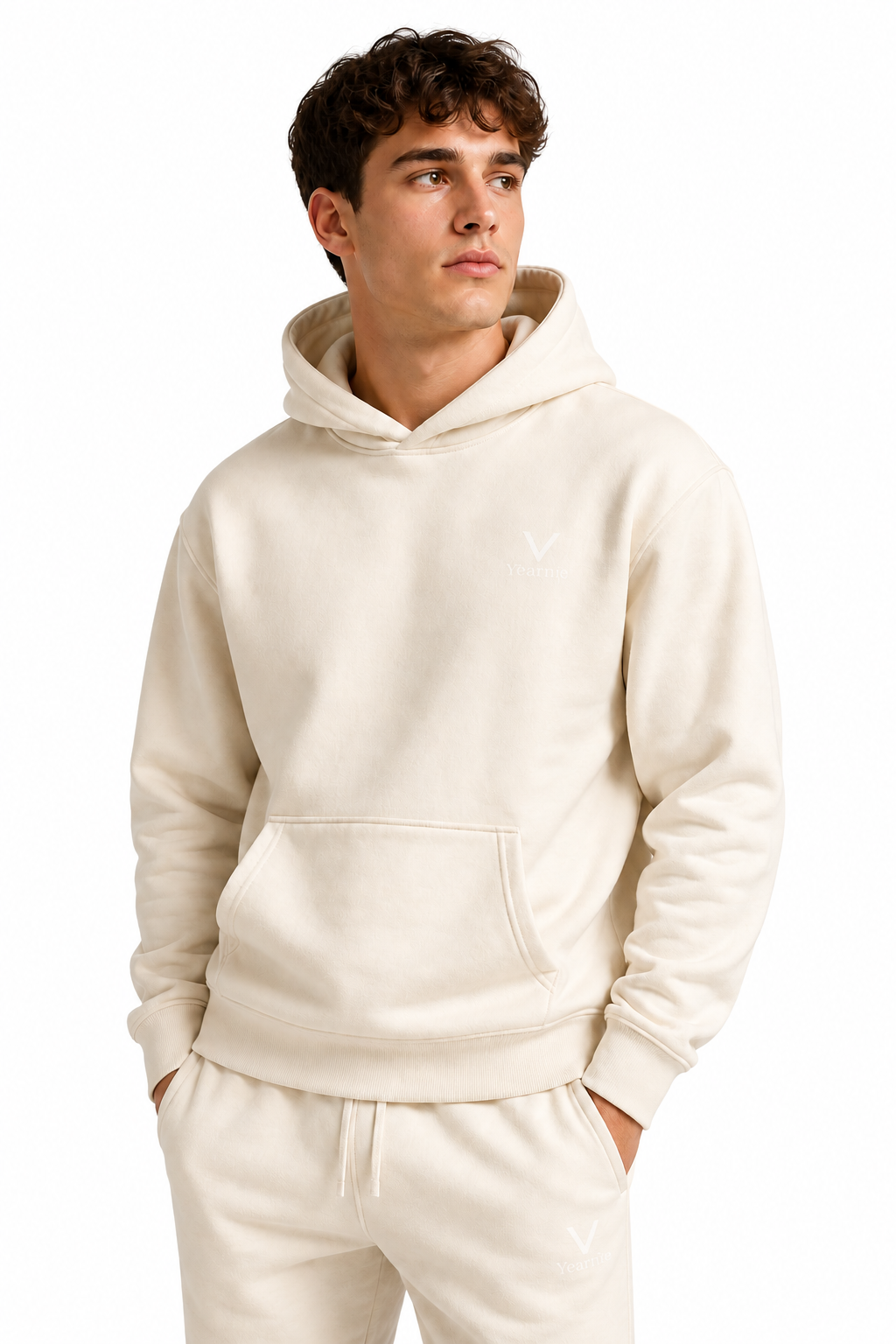 Cream 500GSM Heavyweight Cotton Hoodie