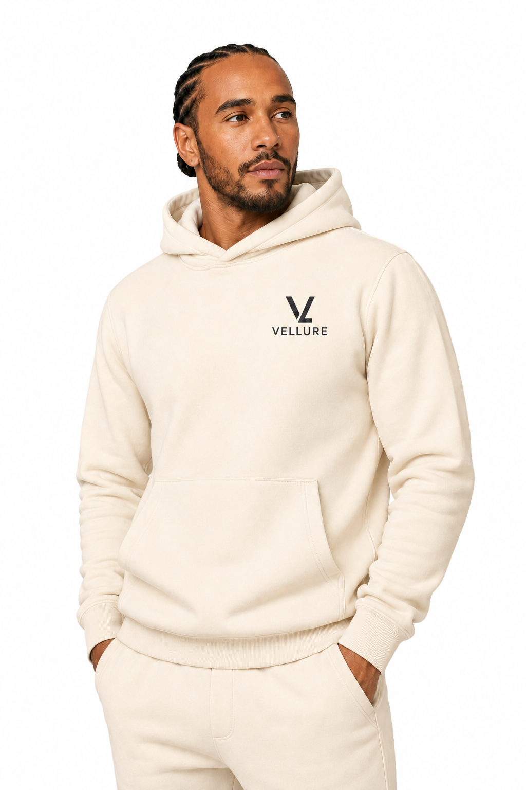 Cream Heavyweight Cotton Fleece Hoodie