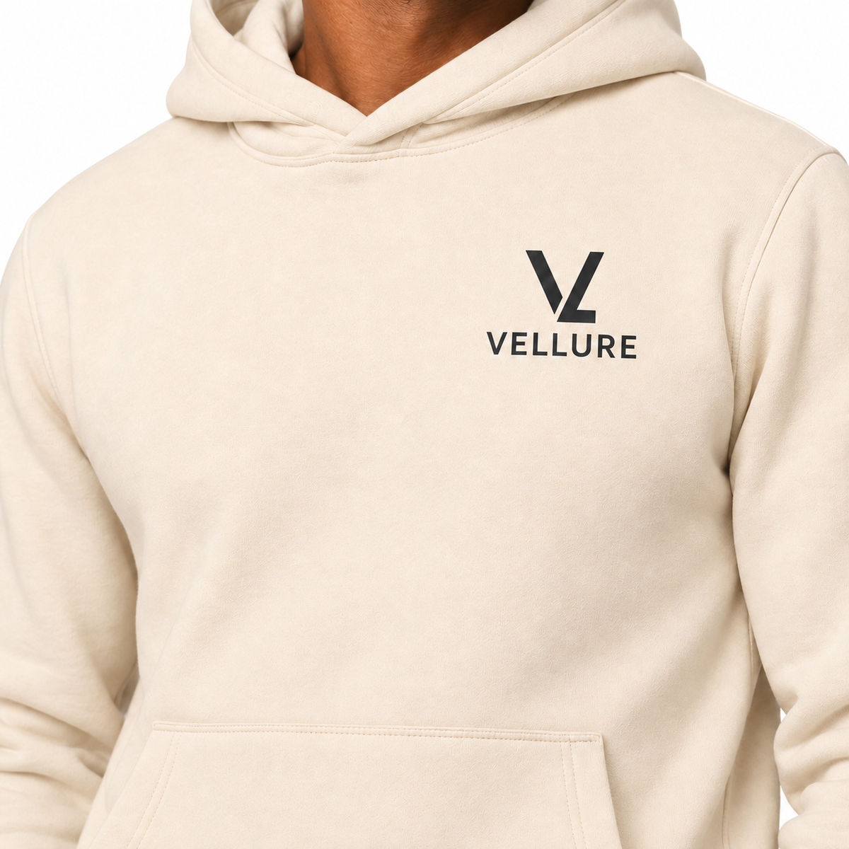 Cream Heavyweight Cotton Fleece Hoodie