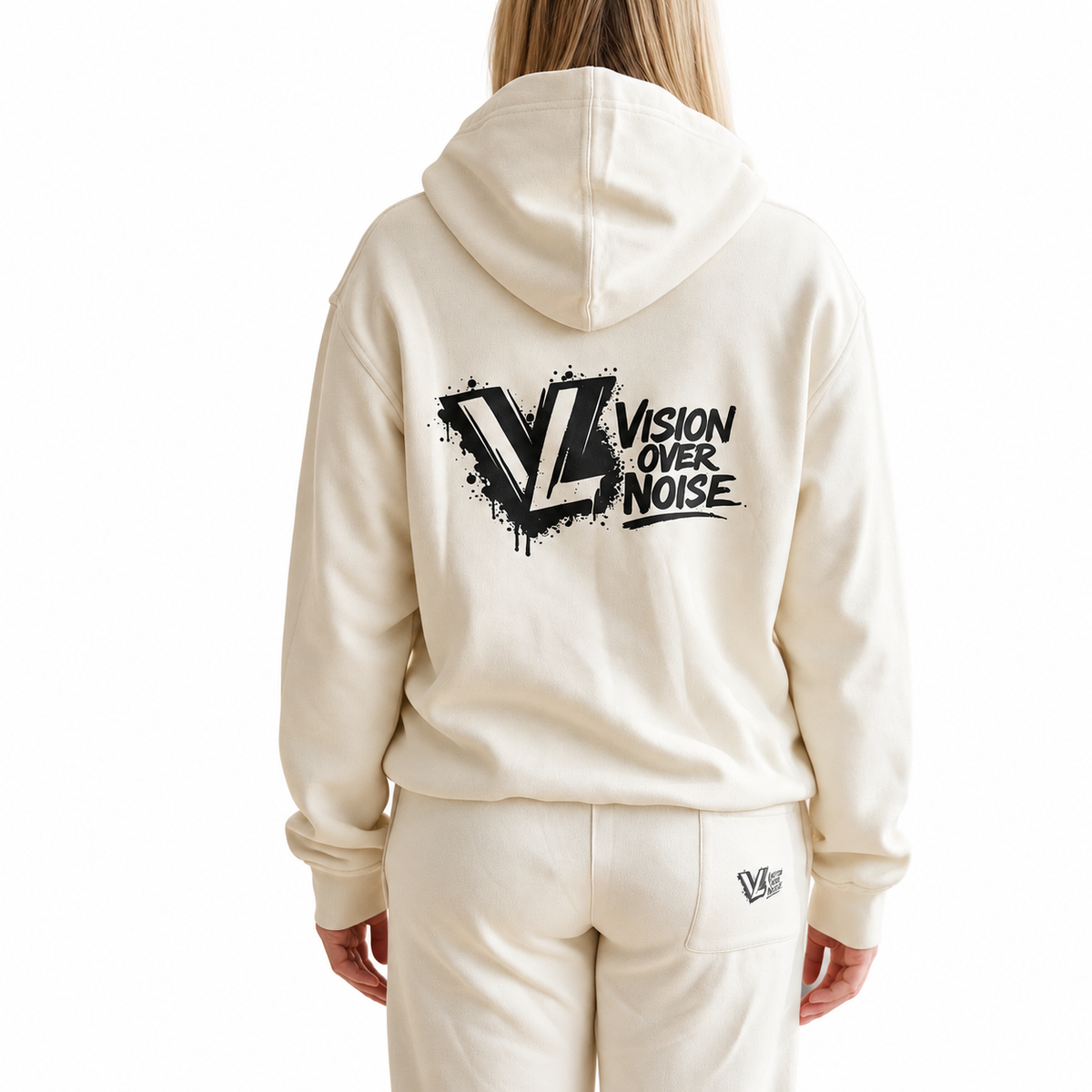 Cream Vision Over Noise Hoodie