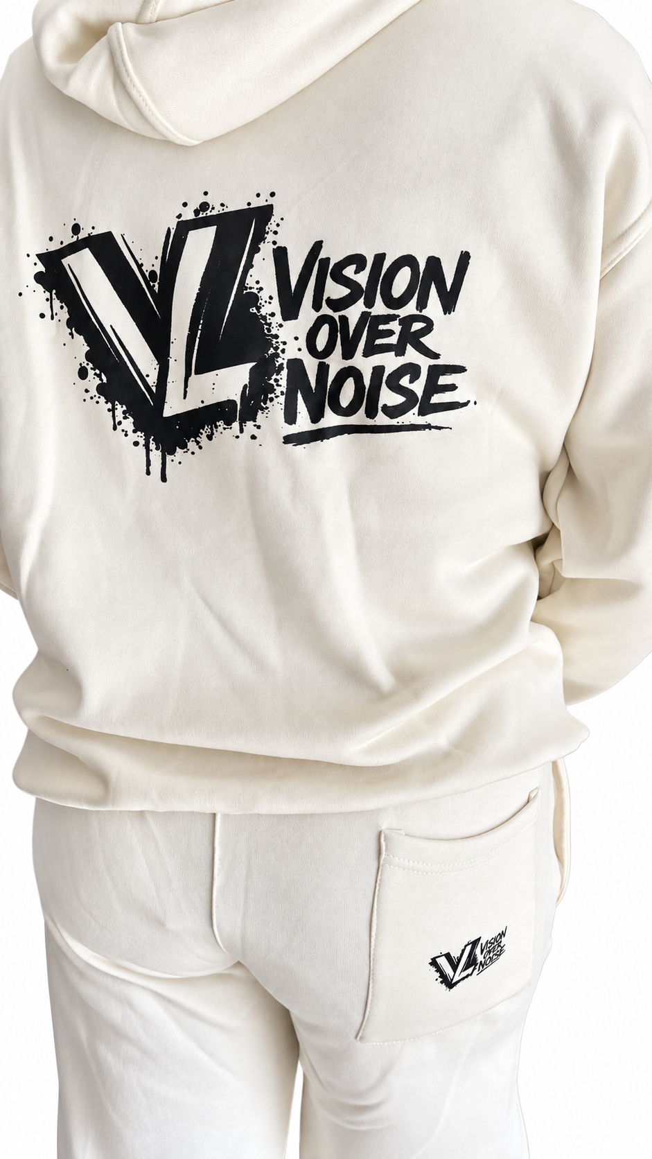 Cream Vision Over Noise Hoodie