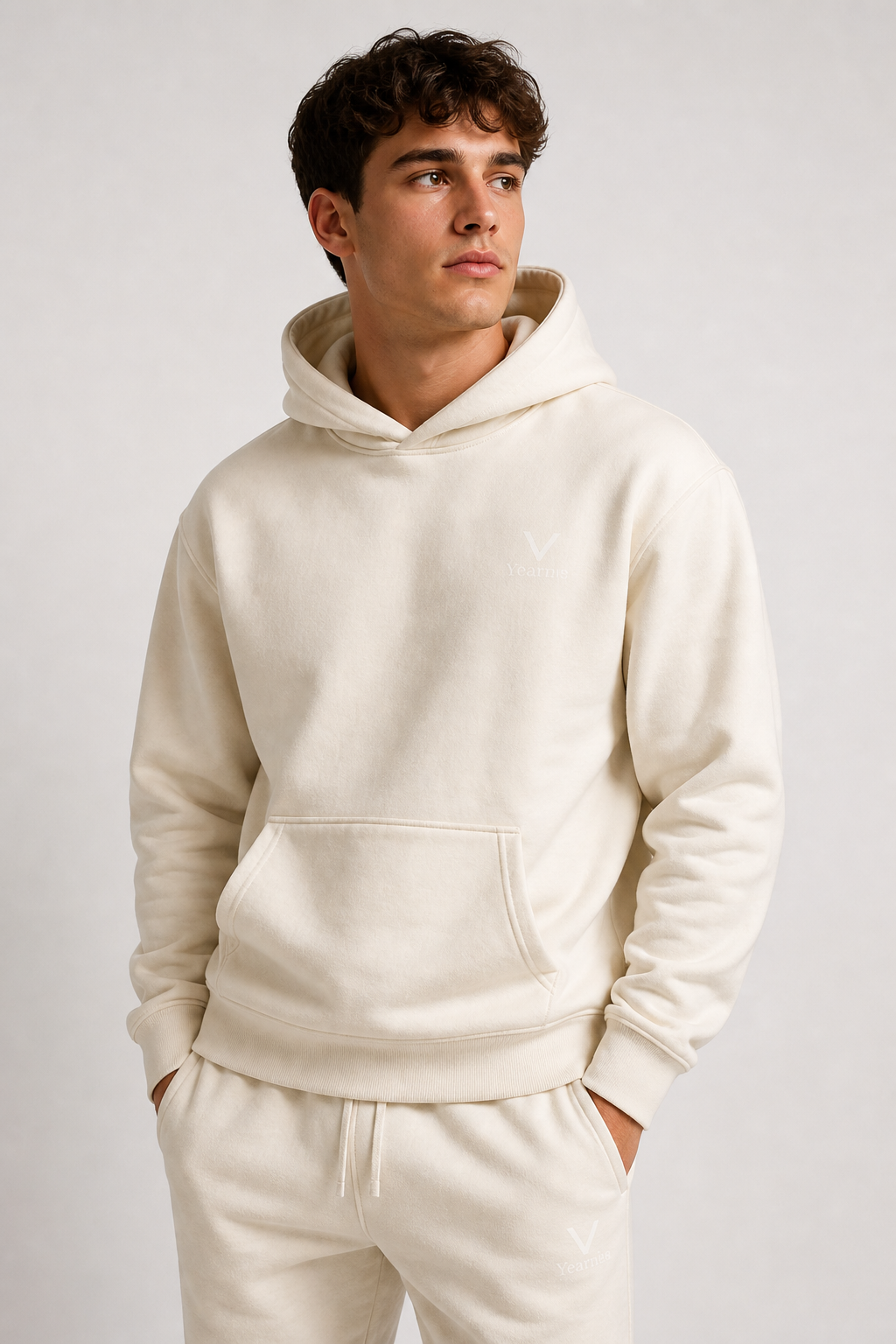 Cream 500GSM Heavyweight Cotton Hoodie