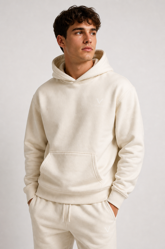 500gsm Hooded Hoodie - Cream