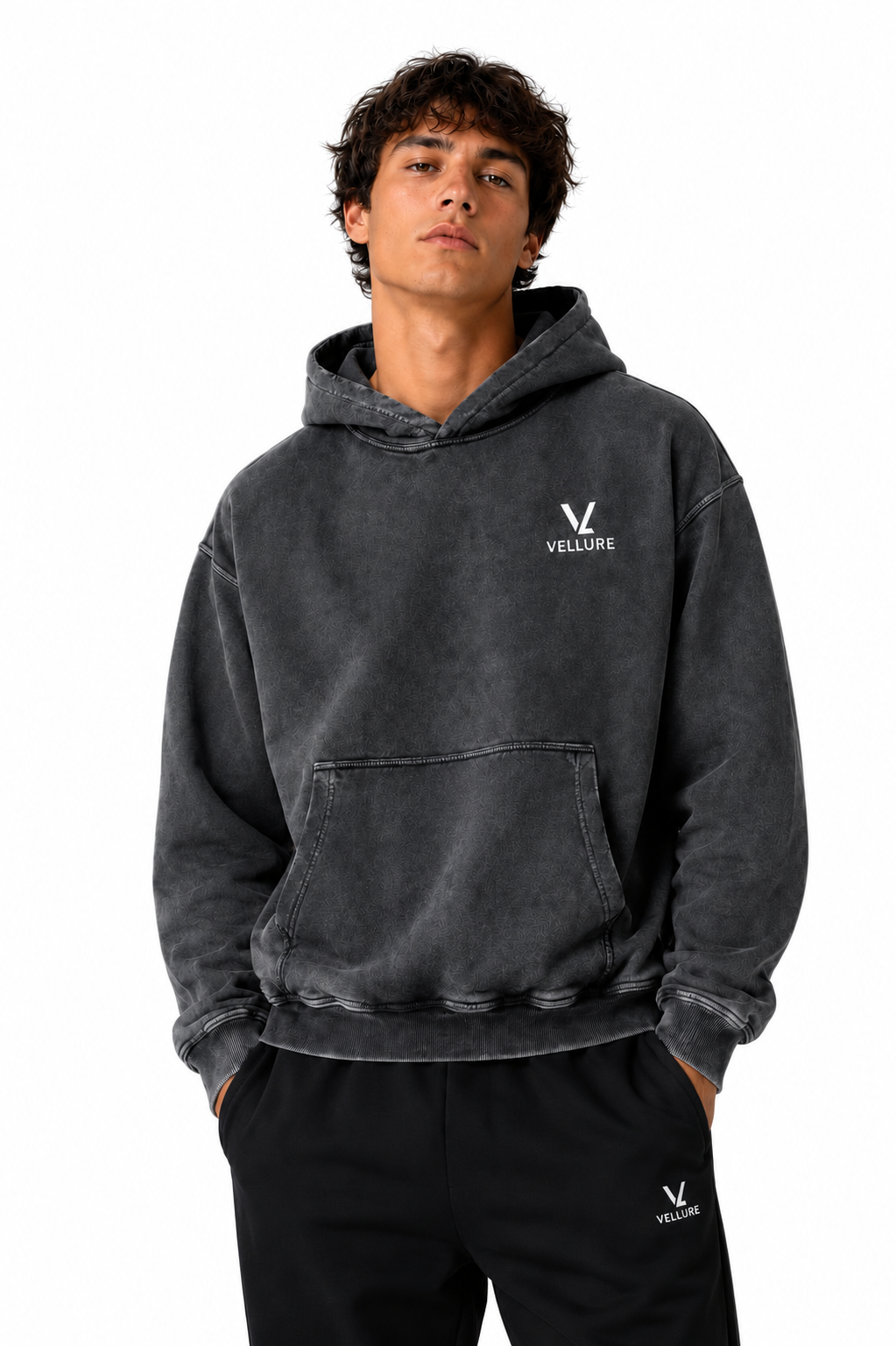 Grey Acid-Wash 500GSM Signature Hoodie – Limited Edition