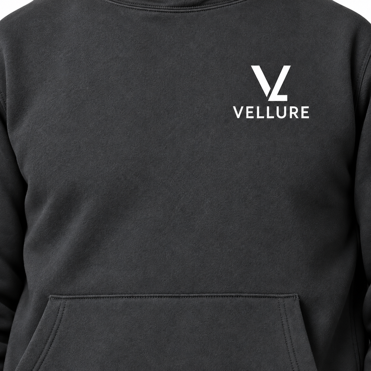 Grey VELLURE Heavyweight Cotton Fleece Hoodie