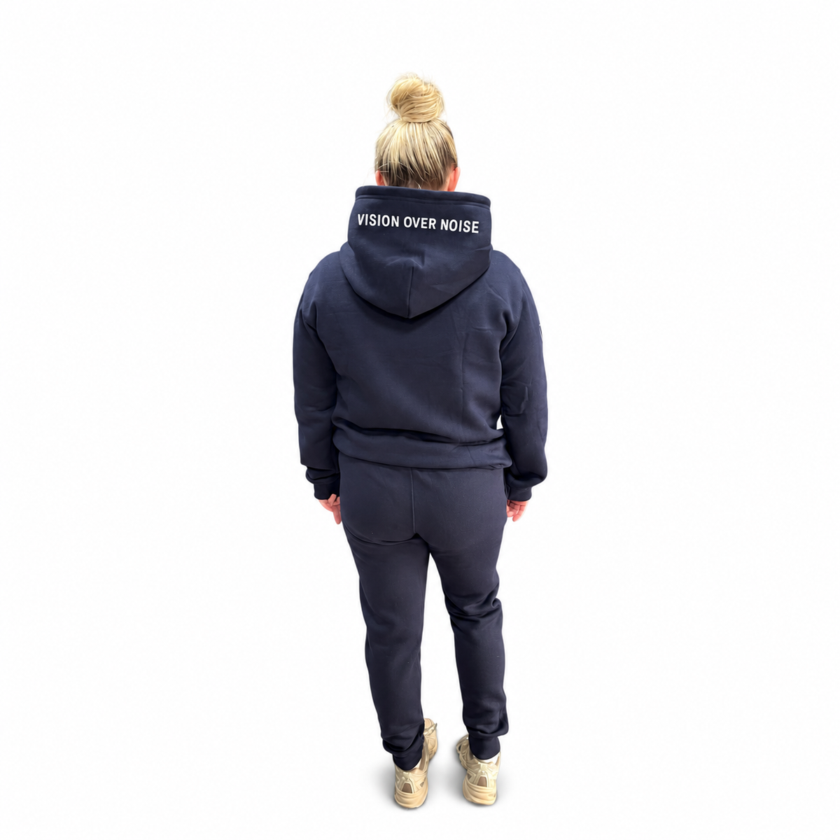 VELLURE Navy Cotton Fleece Hooded Tracksuit V2 – Hoodie and Jogger Set