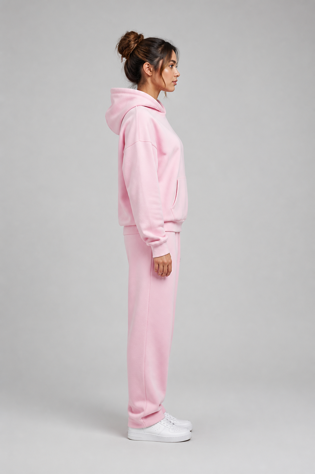 Pastel Pink Vision Over Noise Hooded Tracksuit