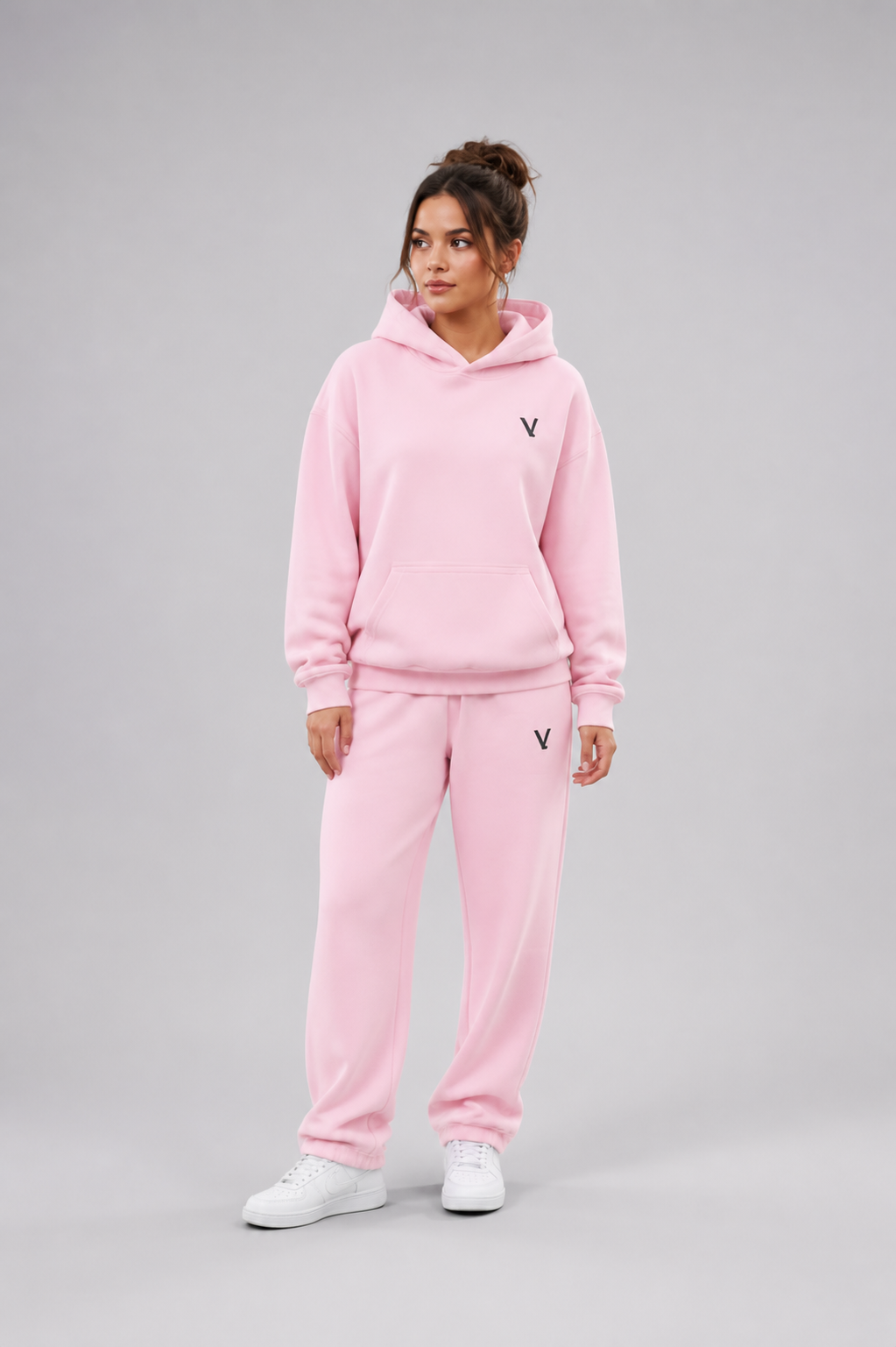 Pastel Pink Vision Over Noise Hooded Tracksuit