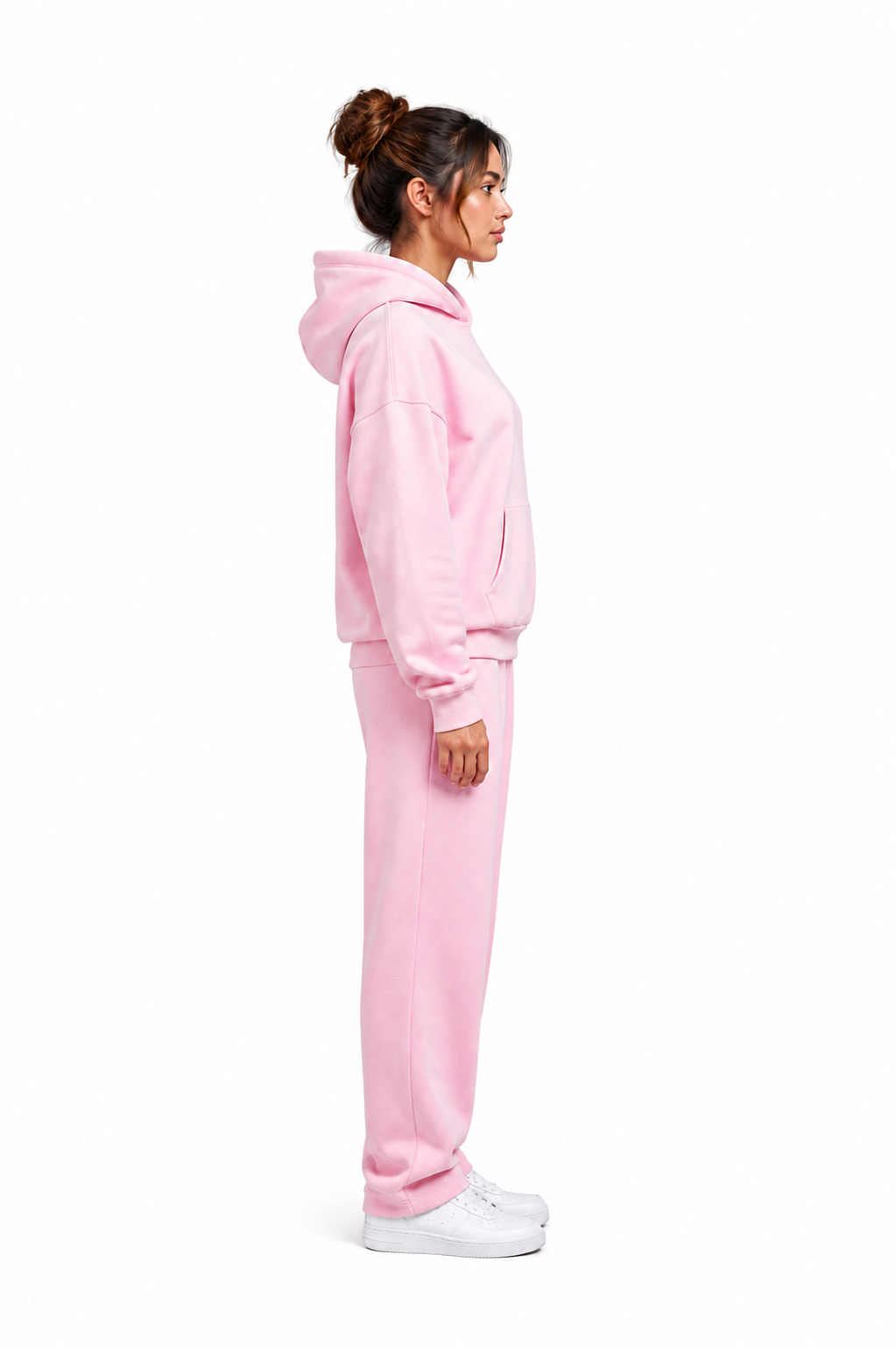 Pastel Pink Vision Over Noise Hooded Tracksuit