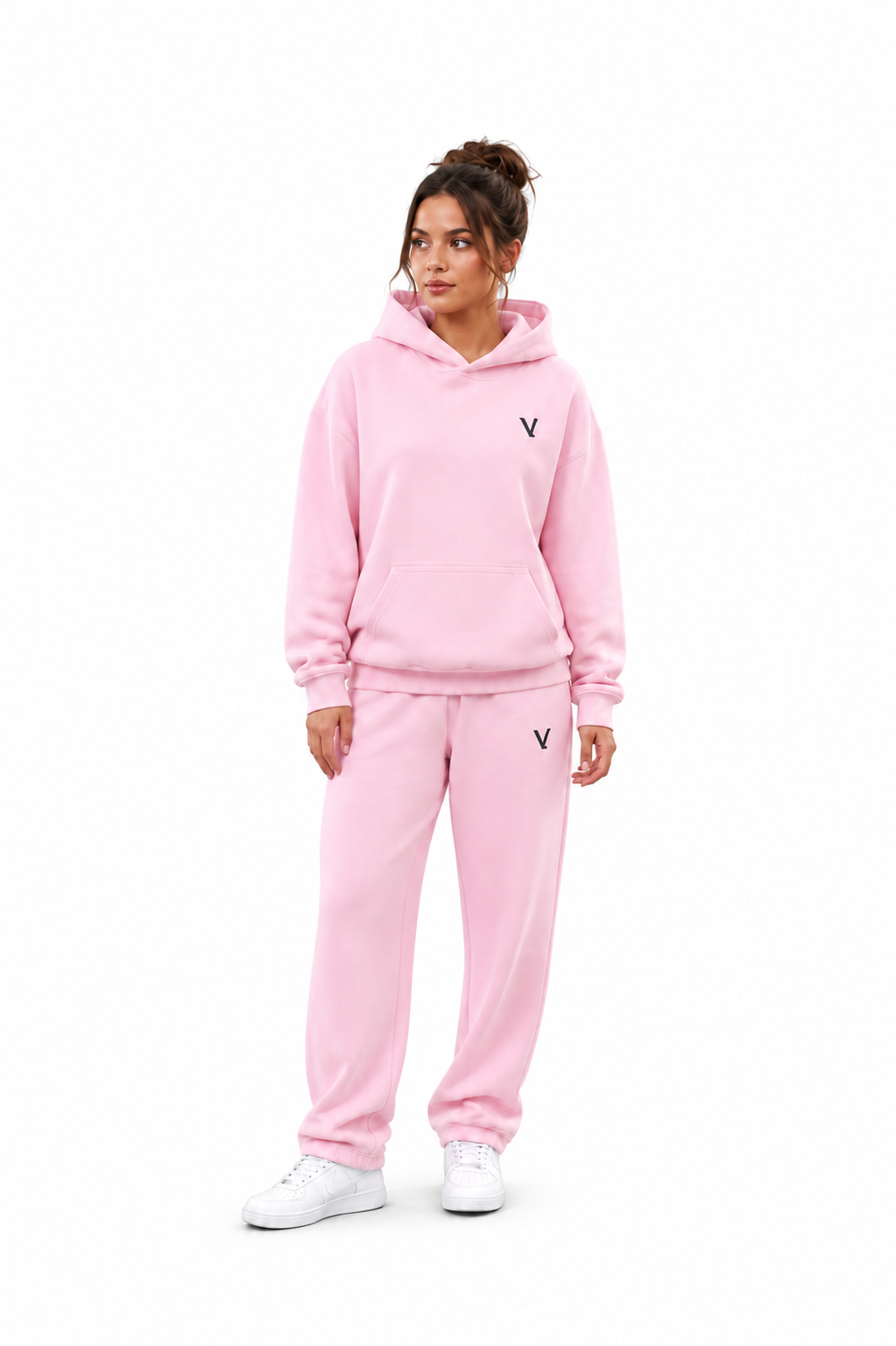 Pastel Pink Vision Over Noise Hooded Tracksuit