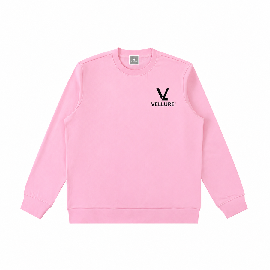 Pink Essential Heavyweight Crewneck Sweatshirt on a plain white background