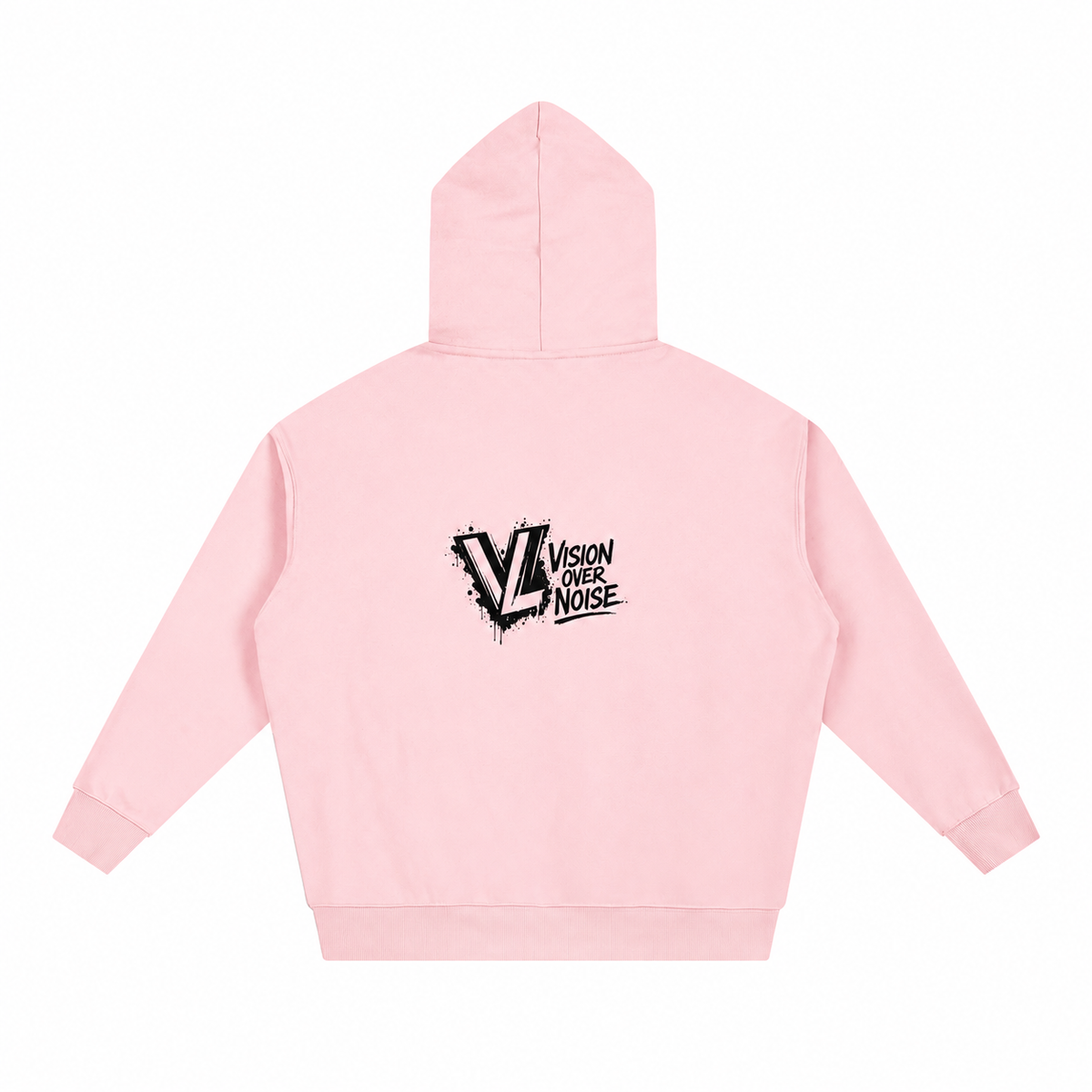 Pastel Pink Vision Over Noise Hoodie