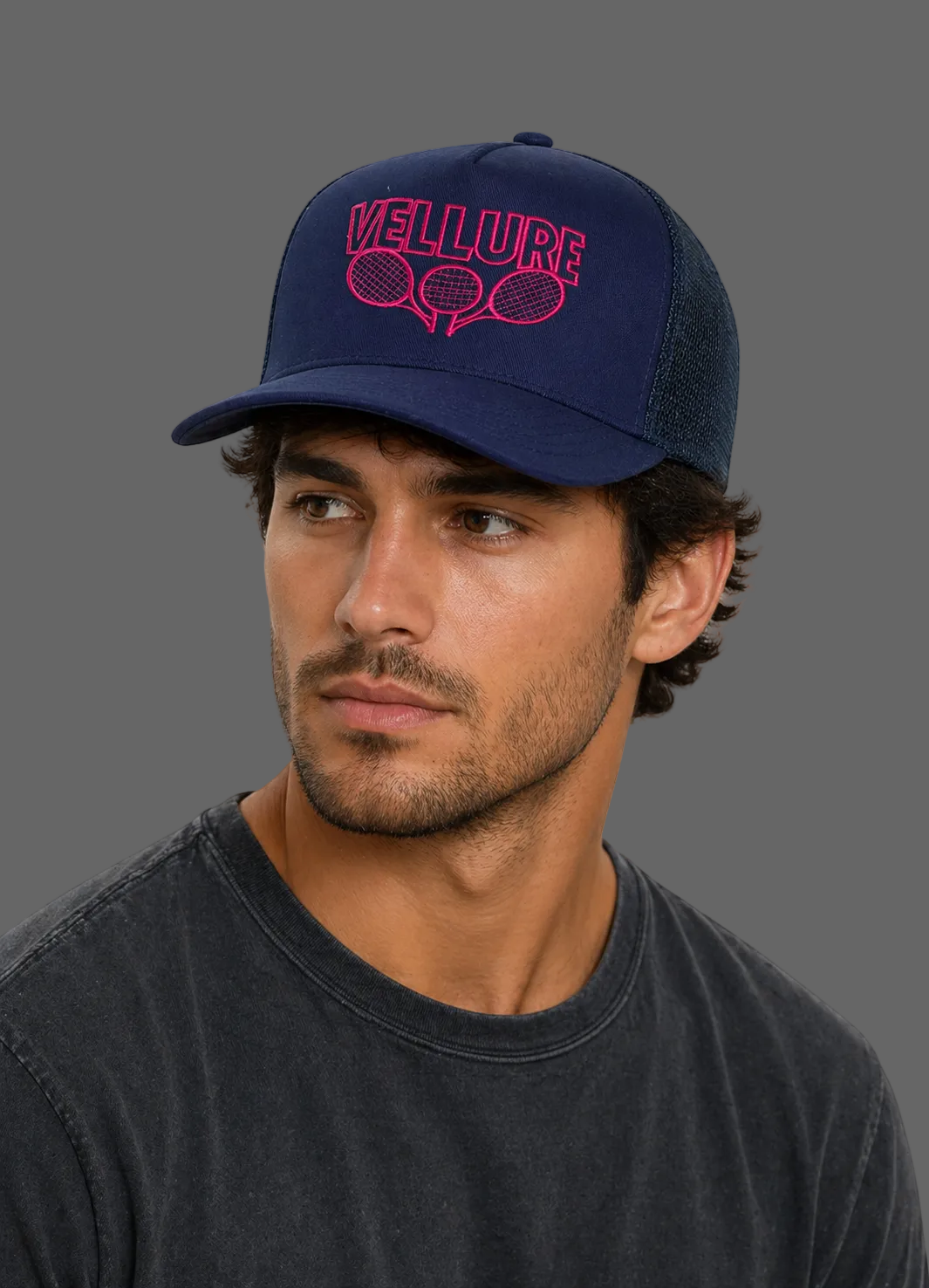 Vellure Limited Edit Pink Logo Trucker Cap