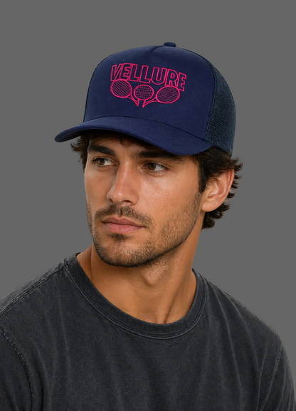 Vellure Limited Edit Pink Logo Trucker Cap
