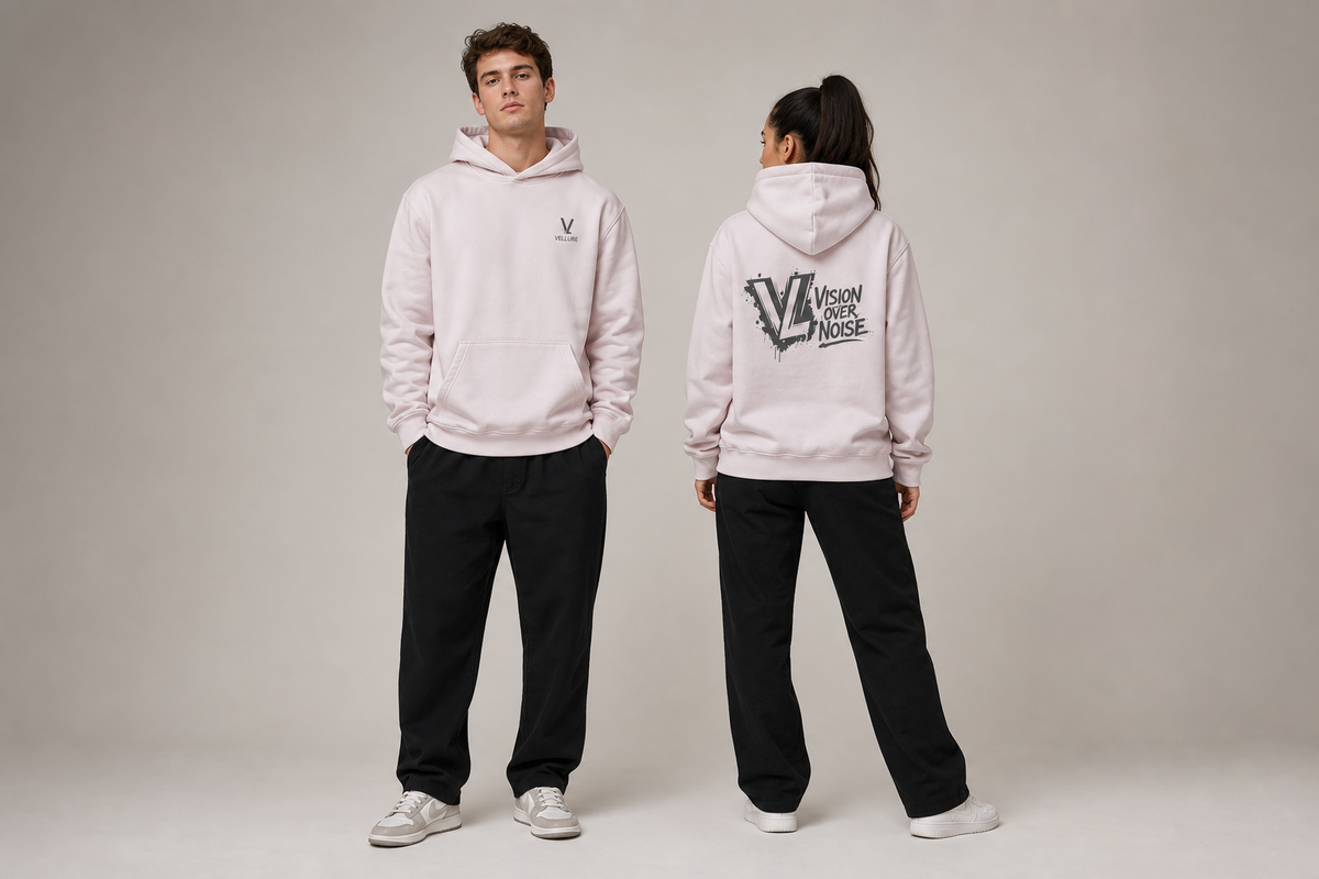 Pink Vision Over Noise Hoodie – End of Line