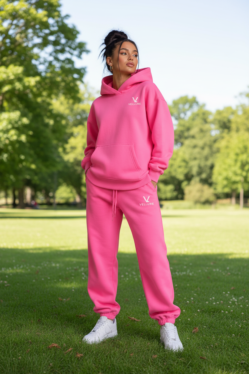 Pink Vellure Tracksuit out now