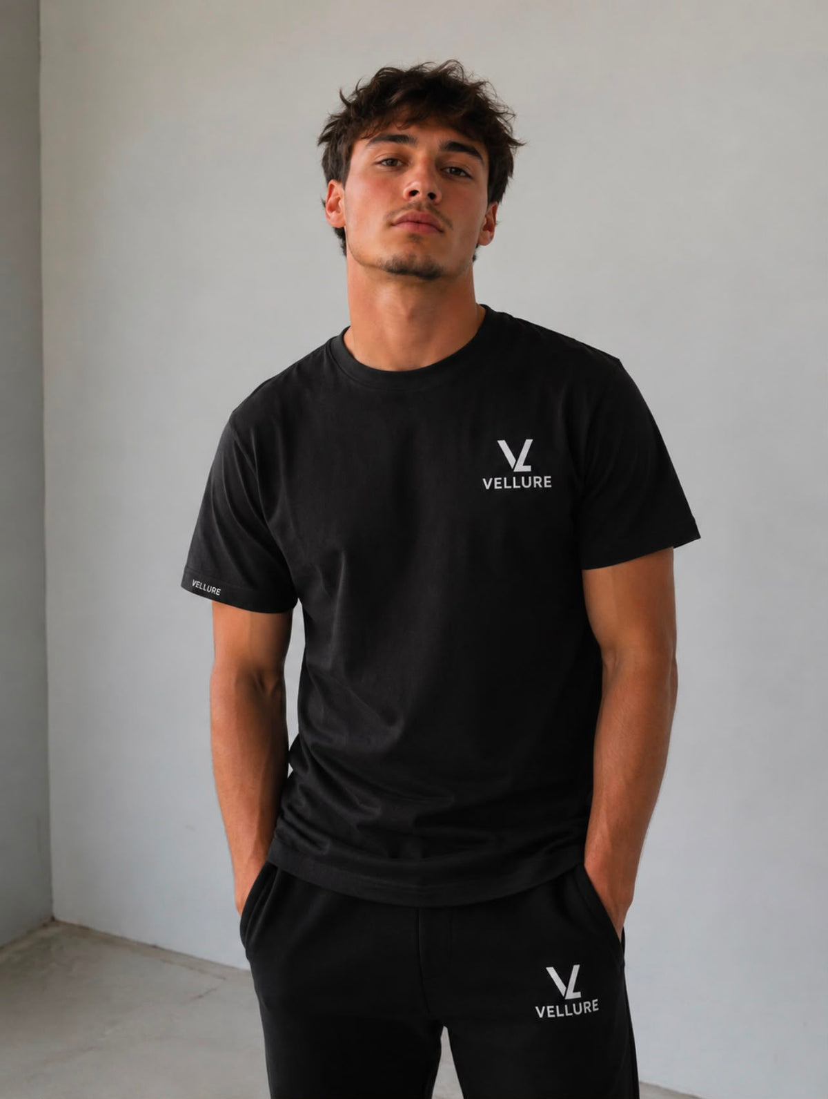 Black VELLURE Heavyweight Cotton T-Shirt
